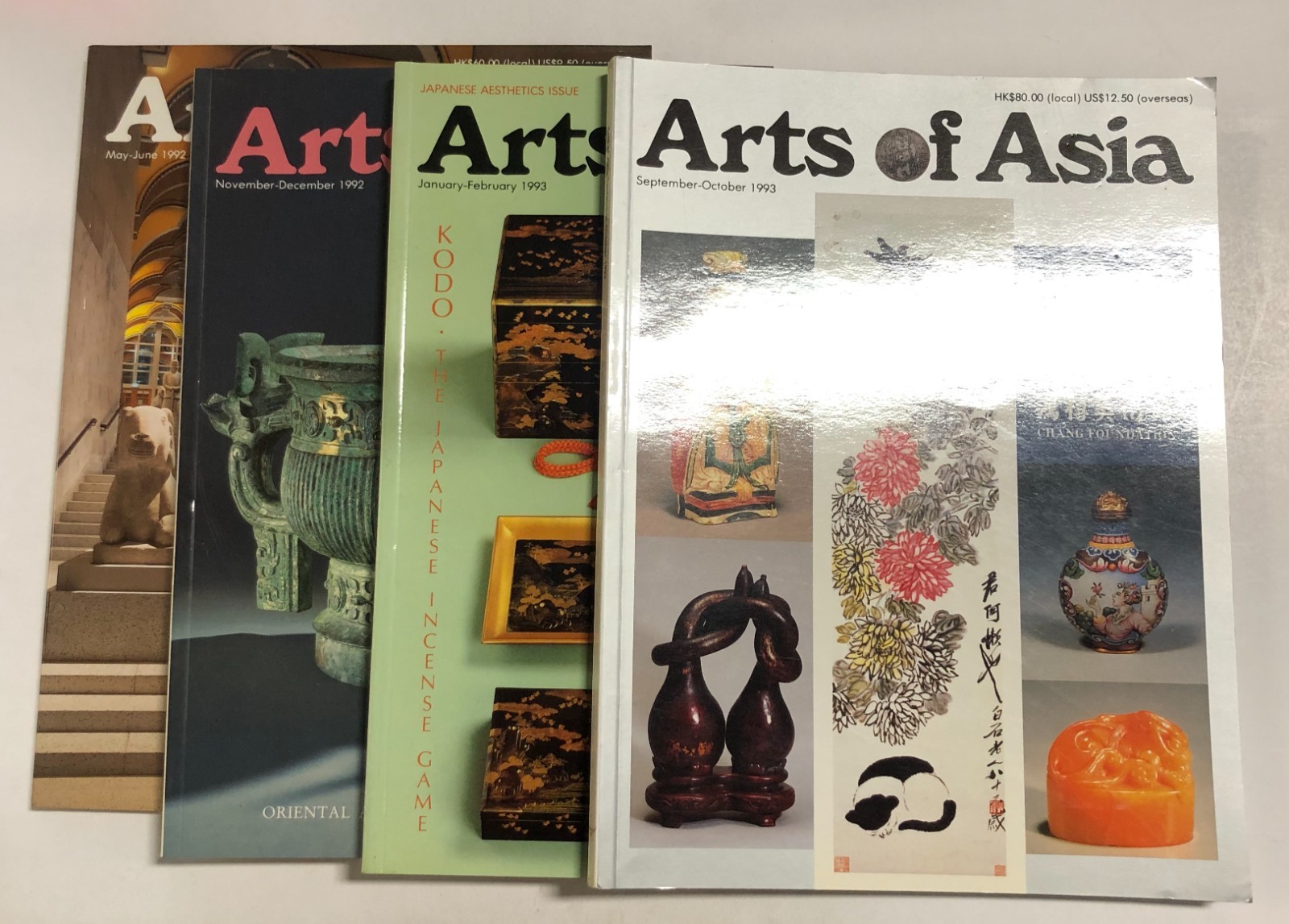 Lot of 4 Arts of Asia magazines, 1992-1993